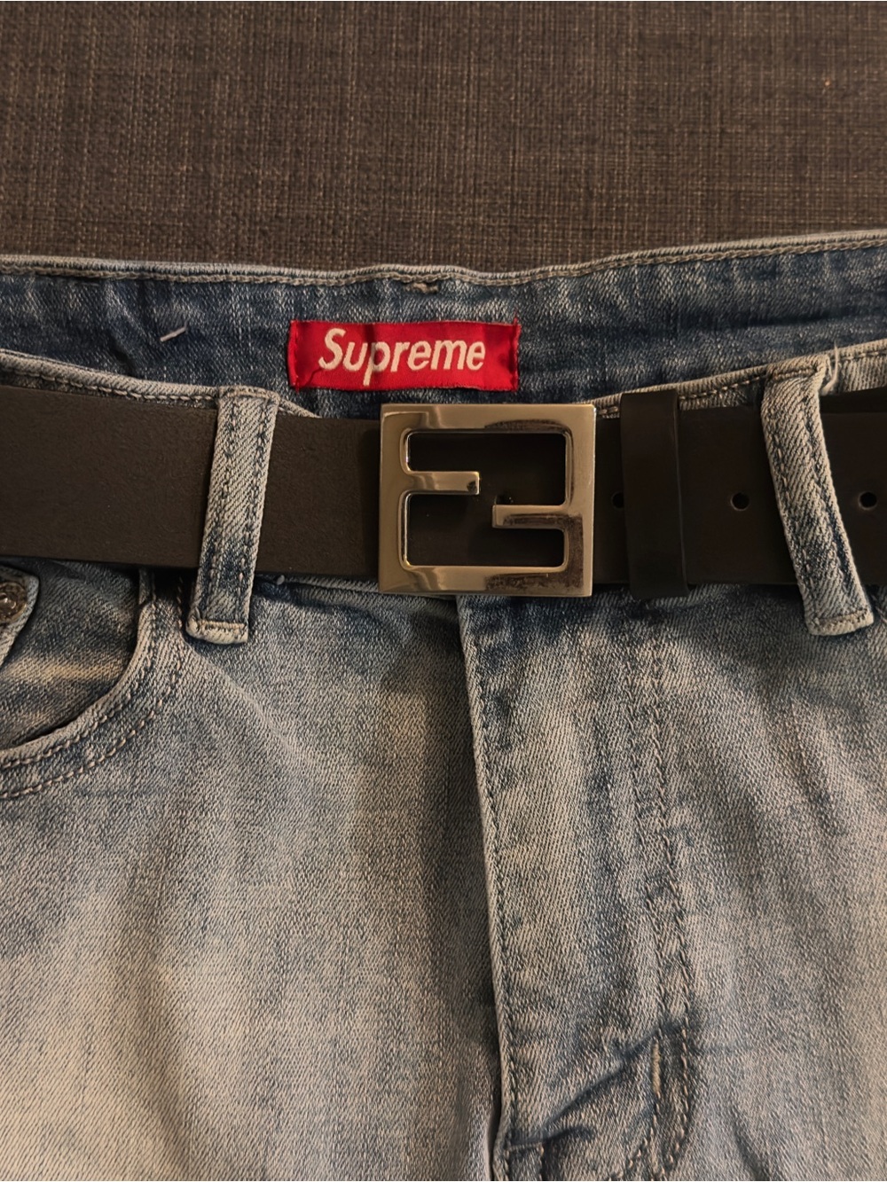 Fendi Black Leather Belt w